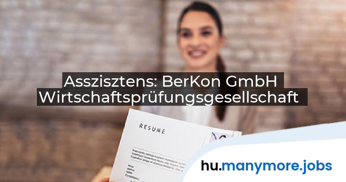 Asszisztens: BerKon GmbH Wirtschaftsprüfungsgesellschaft | manymore.jobs
