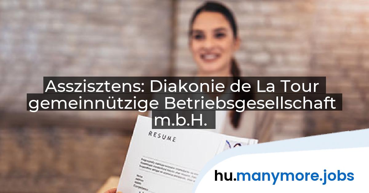 Asszisztens: Diakonie de La Tour gemeinnützige Betriebsgesellschaft m.b.H. | manymore.jobs