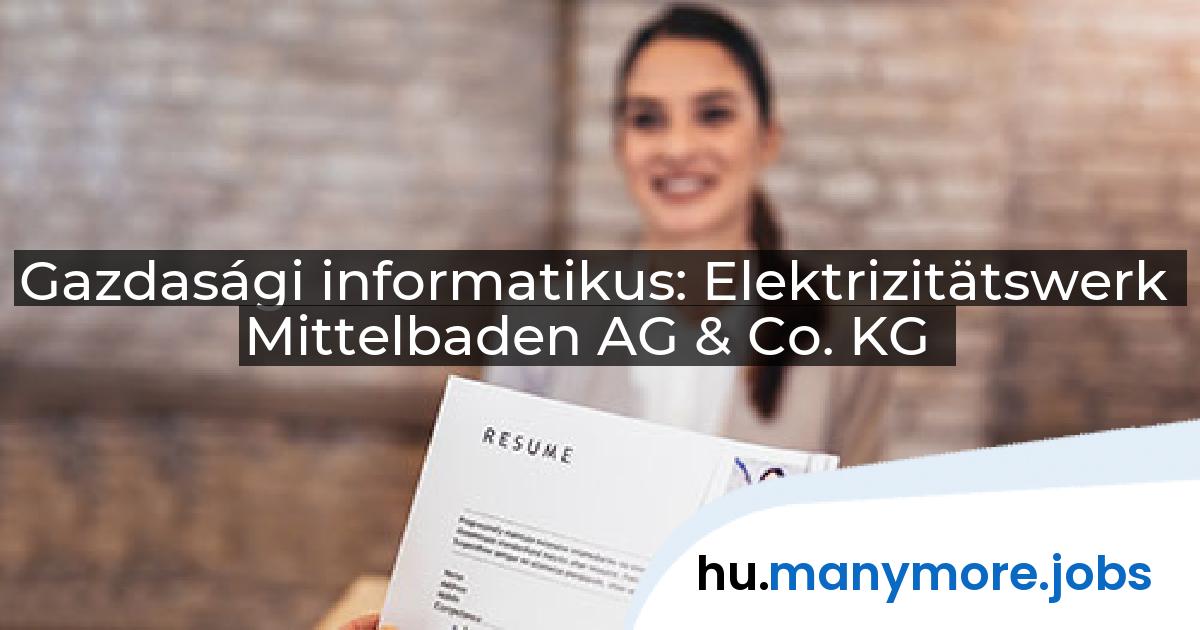 Gazdasági informatikus: Elektrizitätswerk Mittelbaden AG & Co. KG | manymore.jobs