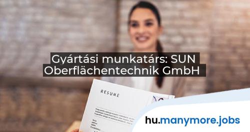 Gyártási munkatárs: SUN Oberflächentechnik GmbH | manymore.jobs