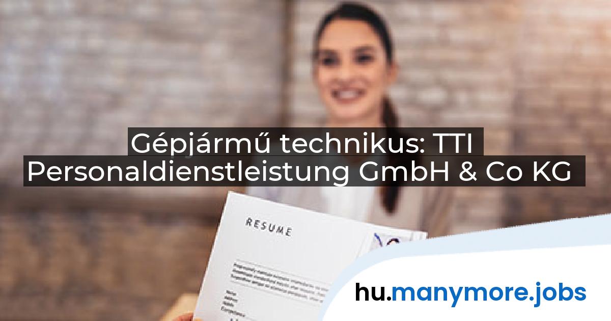 Gépjármű technikus: TTI Personaldienstleistung GmbH & Co KG | manymore.jobs