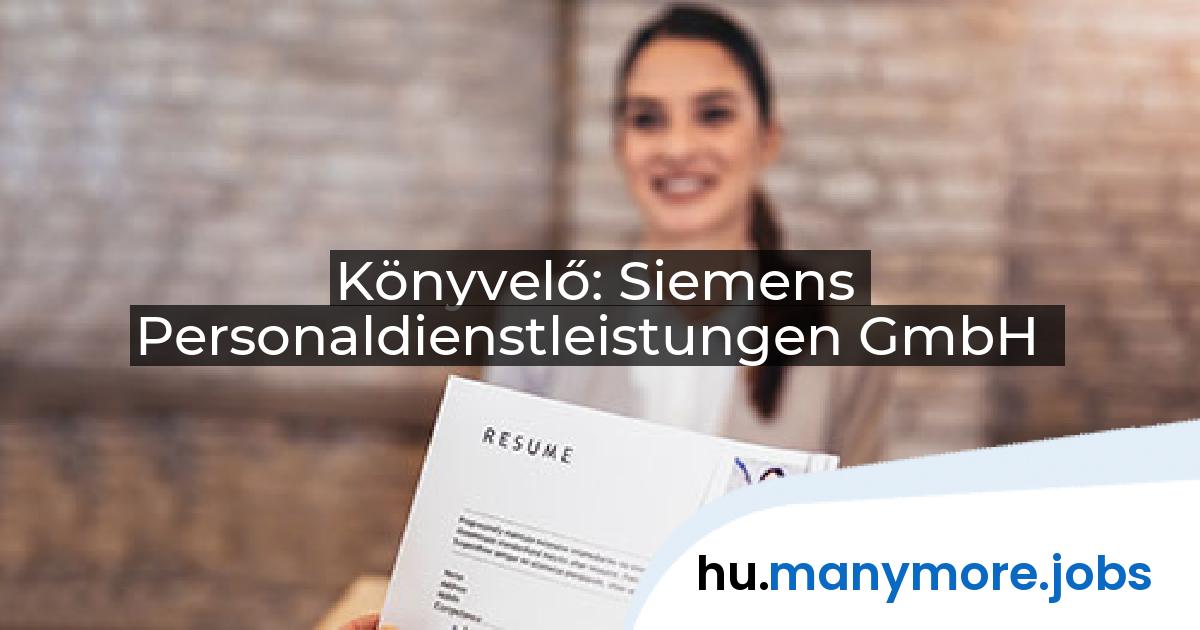 Könyvelő: Siemens Personaldienstleistungen GmbH | manymore.jobs