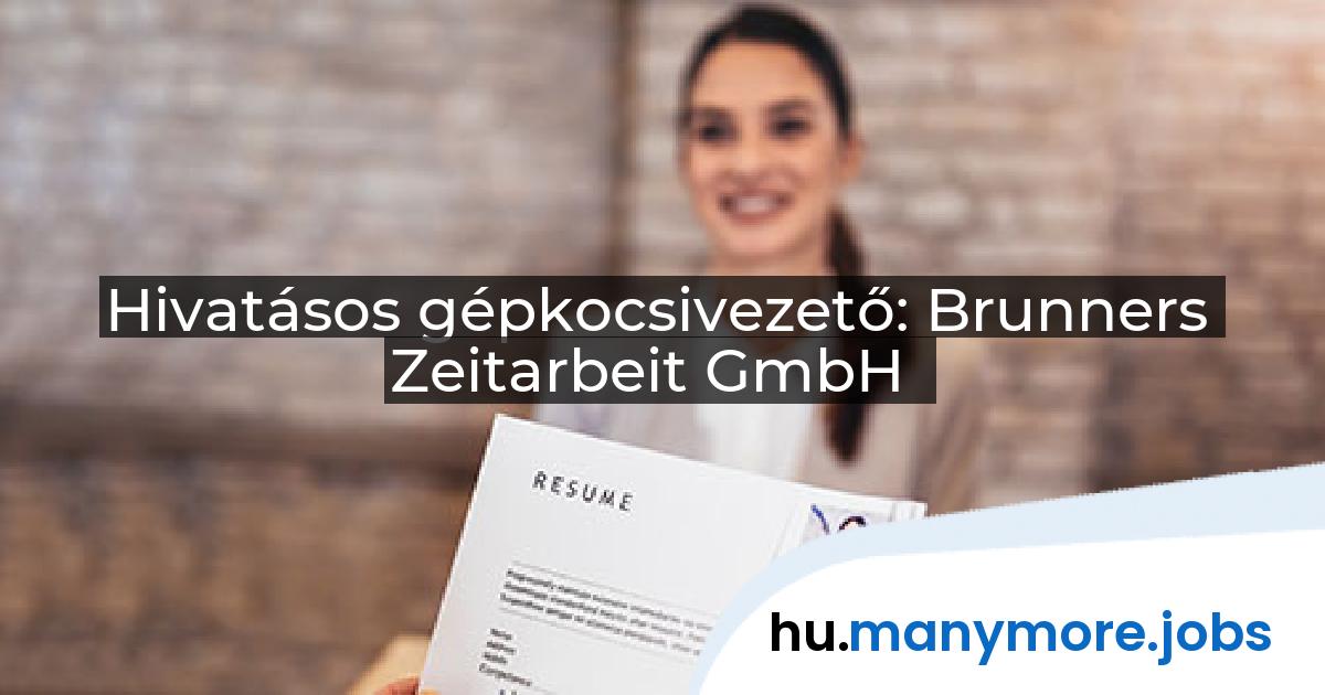 Hivatásos gépkocsivezető: Brunners Zeitarbeit GmbH | manymore.jobs