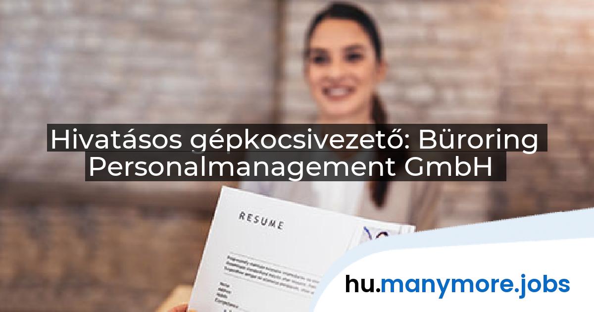 Hivatásos gépkocsivezető: Büroring Personalmanagement GmbH | manymore.jobs