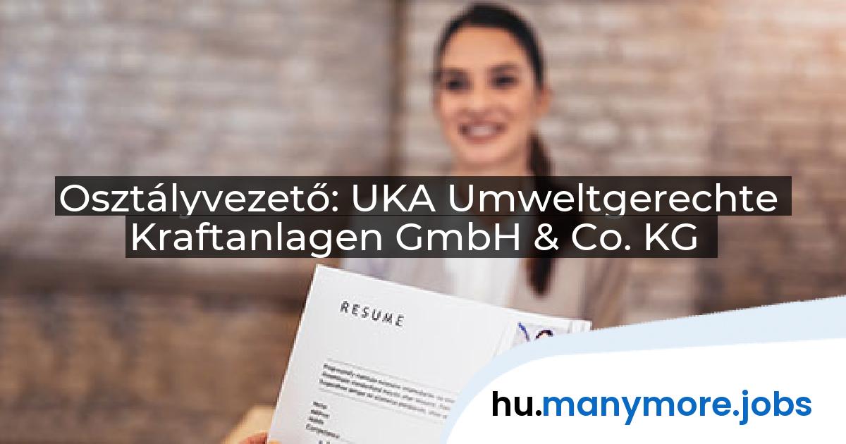 Osztályvezető: UKA Umweltgerechte Kraftanlagen GmbH & Co. KG | manymore.jobs