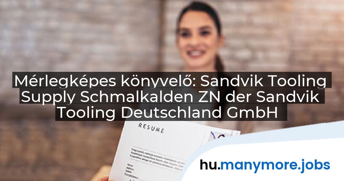 Mérlegképes könyvelő: Sandvik Tooling Supply Schmalkalden ZN der Sandvik Tooling Deutschland GmbH | manymore.jobs