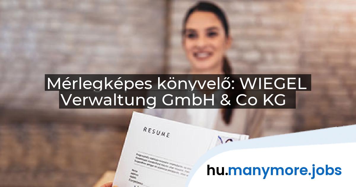 Mérlegképes könyvelő: WIEGEL Verwaltung GmbH & Co KG | manymore.jobs