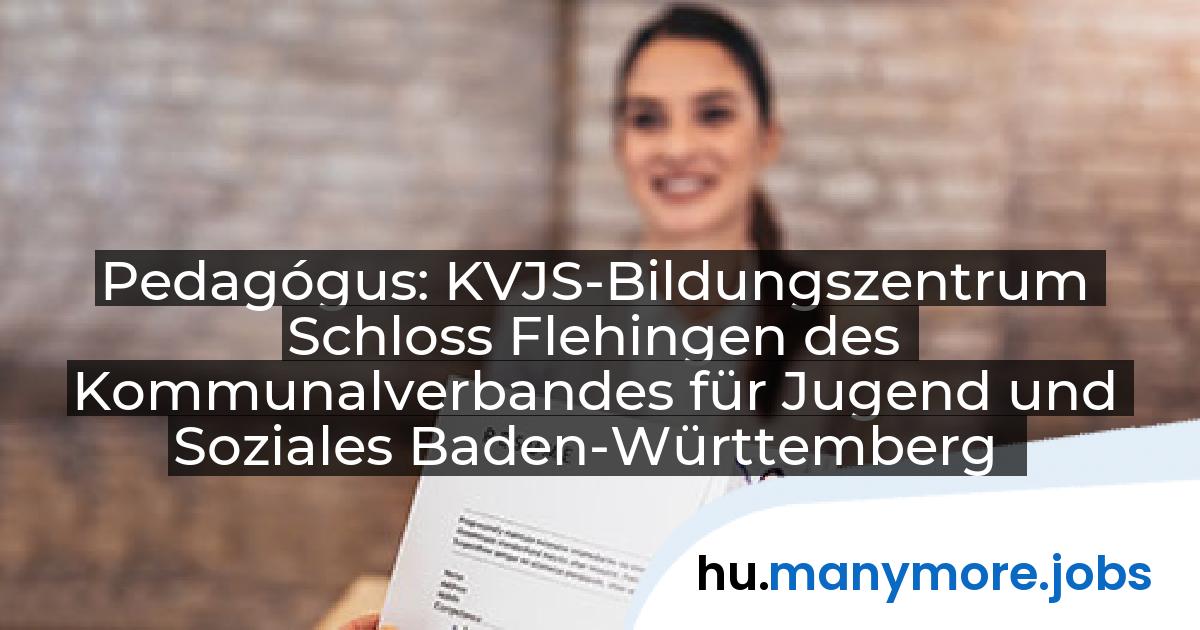 Pedagógus: KVJS-Bildungszentrum Schloss Flehingen des Kommunalverbandes für Jugend und Soziales Baden-Württemberg | manymore.jobs