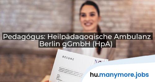 Pedagógus: Heilpädagogische Ambulanz Berlin gGmbH (HpA) | manymore.jobs